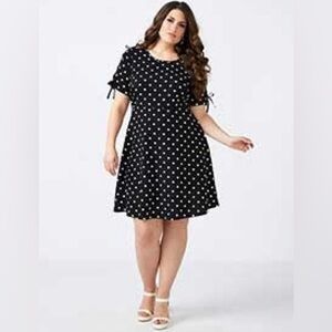 NWOT 0X Penningtons Polka Dot Black Dress